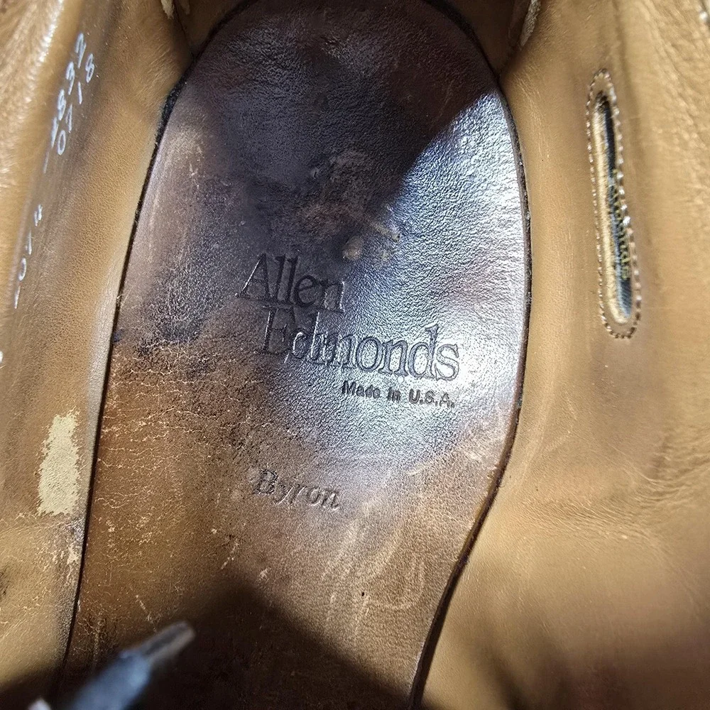 Allen Edmonds Byron Shoes Mens Size 11 D Burgundy‎ Cap Toe Dress Oxford Made USA